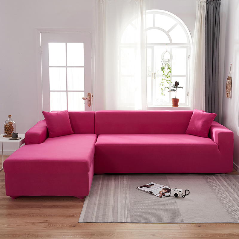 Stretch universal sofa cover 1/2/3/4 seater seasons fabric simple sofa  cover full covers wine red