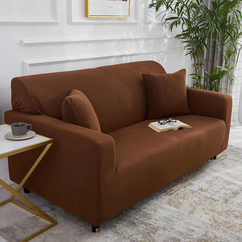 Stretch universal sofa cover 1/2/3/4 seater seasons fabric simple sofa  cover full covers wine red