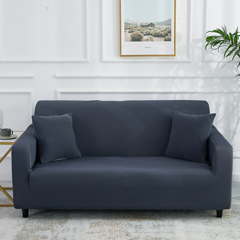 Stretch universal sofa cover 1/2/3/4 seater seasons fabric simple sofa  cover full covers dark gray