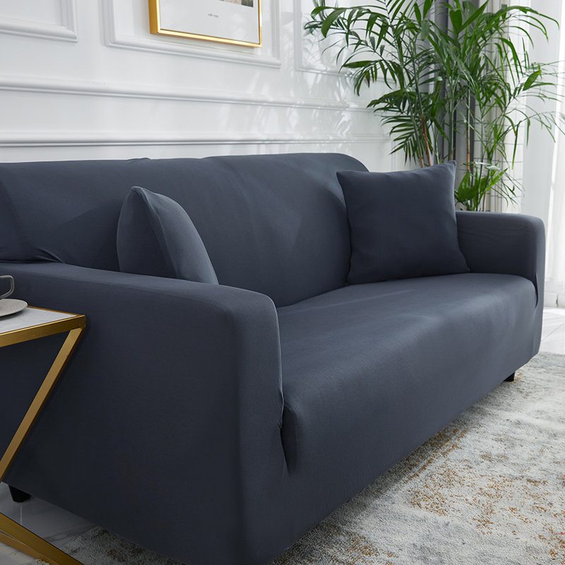 Stretch universal sofa cover 1/2/3/4 seater seasons fabric simple sofa  cover full covers dark gray