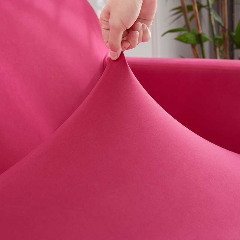 Stretch universal sofa cover 1/2/3/4 seater seasons fabric simple sofa  cover full covers rose red