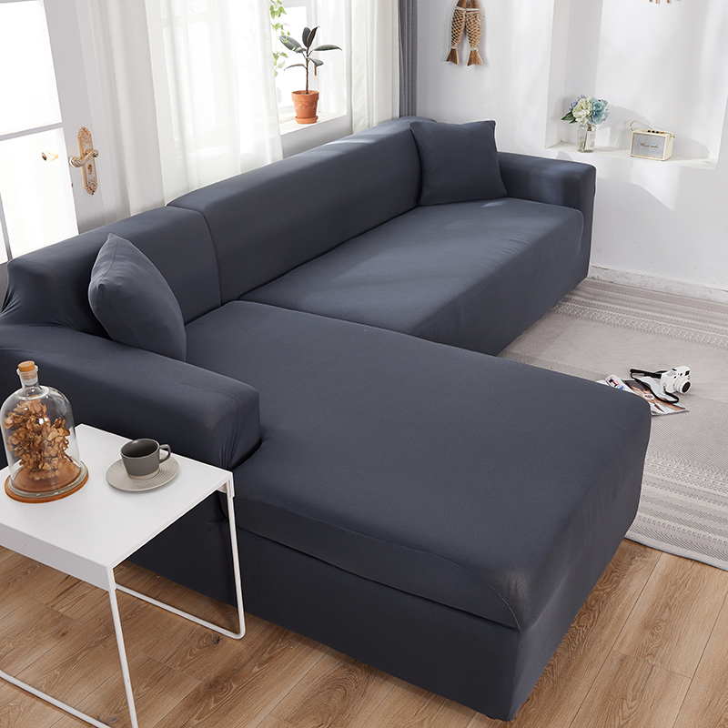 Stretch universal sofa cover 1/2/3/4 seater seasons fabric simple sofa  cover full covers sky blue