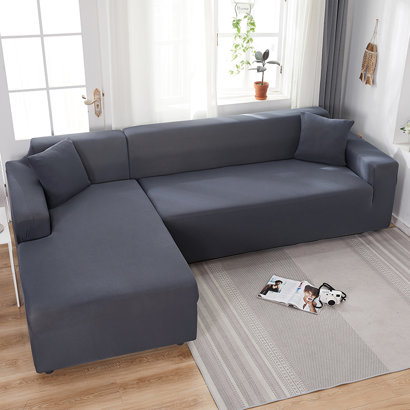 Stretch universal sofa cover 1/2/3/4 seater seasons fabric simple sofa  cover full covers sky blue
