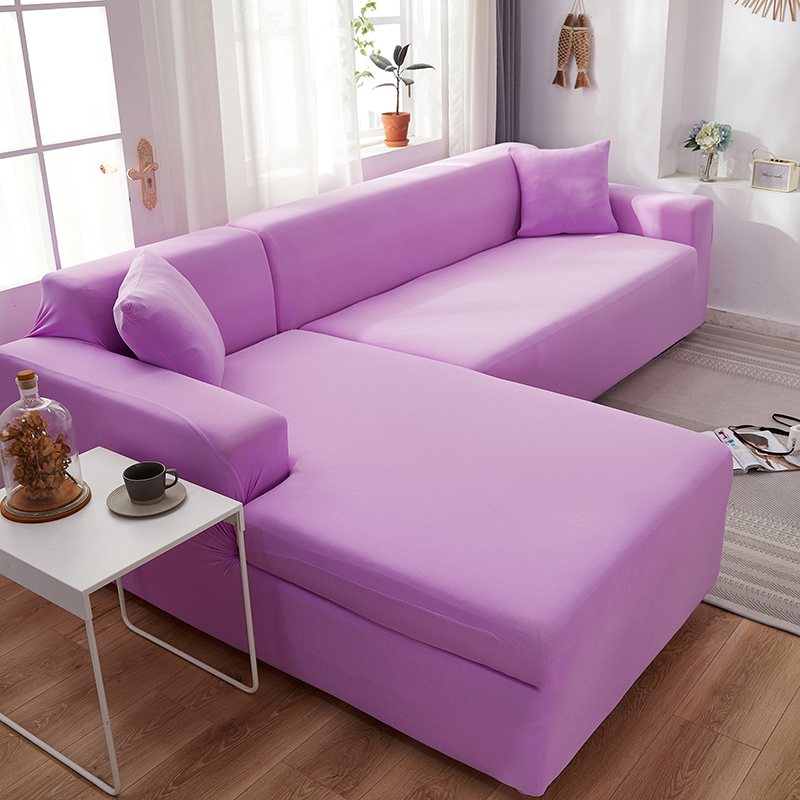 Stretch universal sofa cover 1/2/3/4 seater seasons fabric simple sofa  cover full covers sky blue