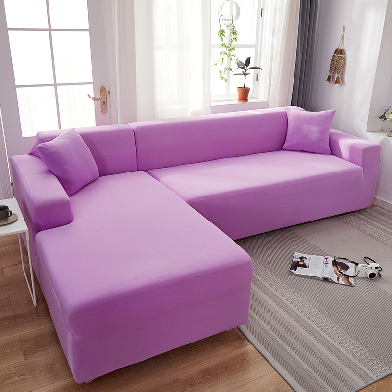 Stretch universal sofa cover 1/2/3/4 seater seasons fabric simple sofa  cover full covers sky blue