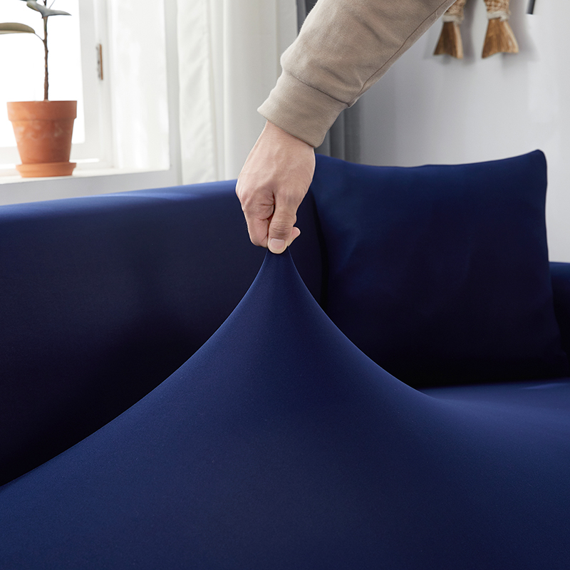 Stretch universal sofa cover 1/2/3/4 seater seasons fabric simple sofa  cover full covers sky blue