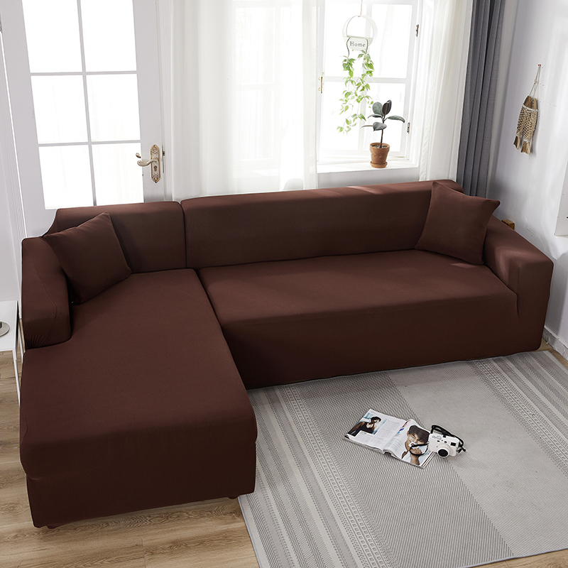 Stretch universal sofa cover 1/2/3/4 seater seasons fabric simple sofa  cover full covers dark brown