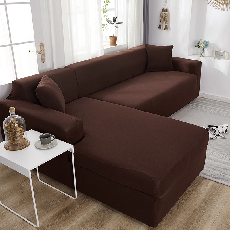 Stretch universal sofa cover 1/2/3/4 seater seasons fabric simple sofa  cover full covers dark brown