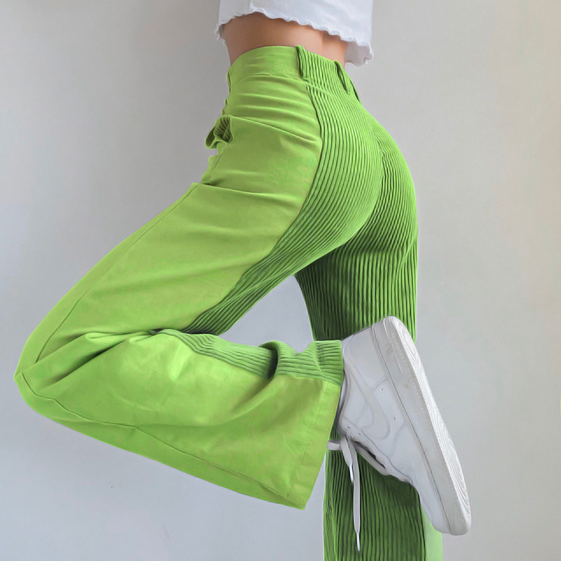 2021 autumn and winter women&apos;s new straight trousers loose casual pants corduroy pants
