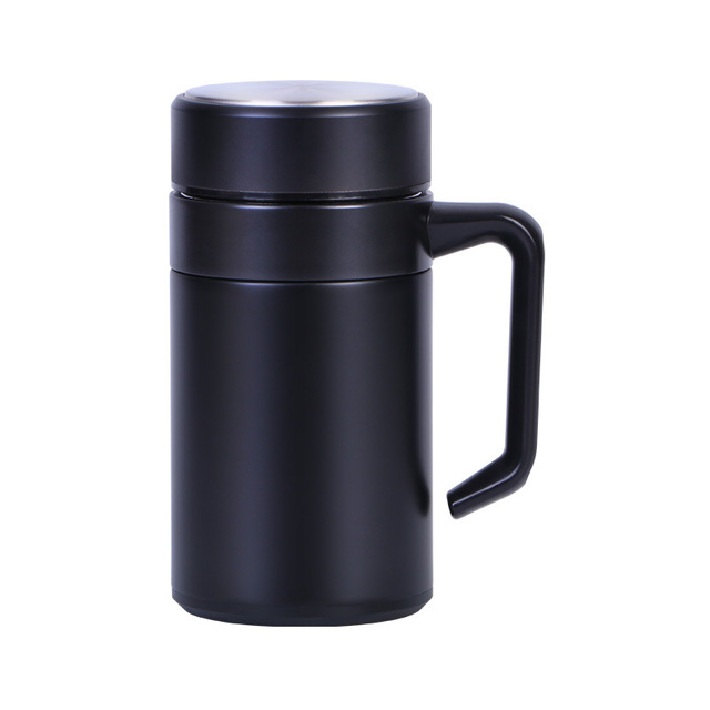 304 stainless steel vacuum flask for tea office water cup with handle tea drain