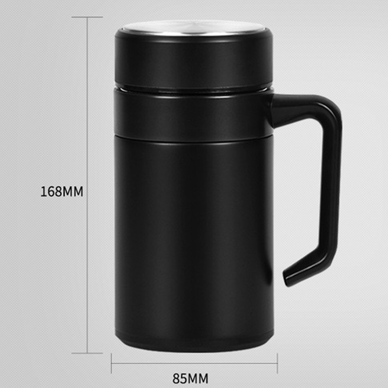 304 stainless steel vacuum flask for tea office water cup with handle tea drain