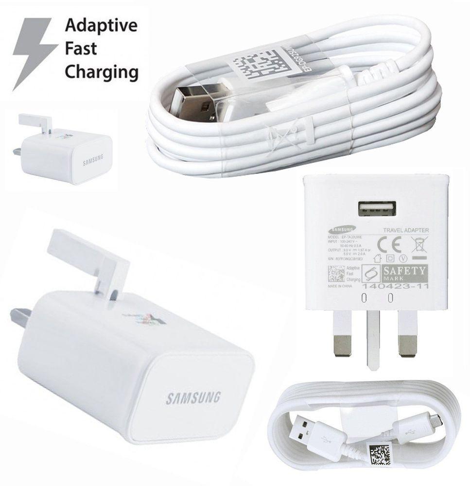 SAMSUNG Galaxy 15W FAST CHARGING FOR S10 S9 S8  A10 A20S A30 A30S Adaptive Charger USB TYPE C CABLE - White