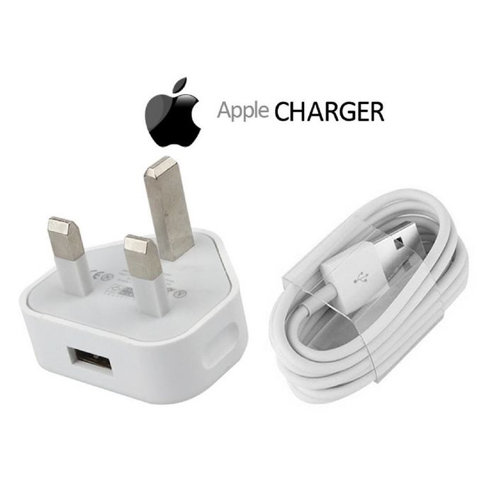 APPLE 5W CHARGER FOR Iphone 5/ 6/ 7 IPHONE X/ Ipad /Ipod Charger WITH LIGHTNING CABLE