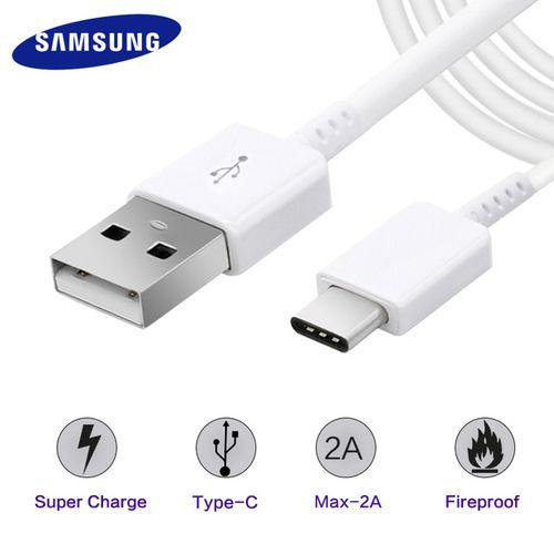 Samsung Galaxy S10, S8, S9, A3, A5, A7, Note 8 Type C USB-C Cable White