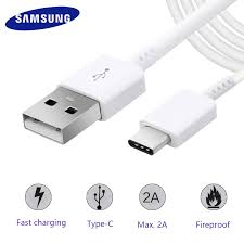 Galaxy s8 s9 S10+ Adaptive Charger &amp; USB Type C Charge &amp; Sync Cable - White