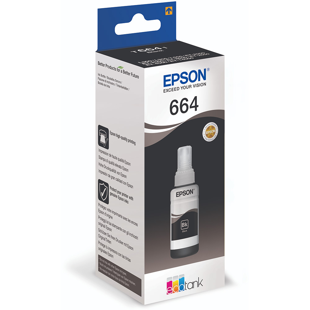 Epson T6641 Black Ink Bottle - Black.