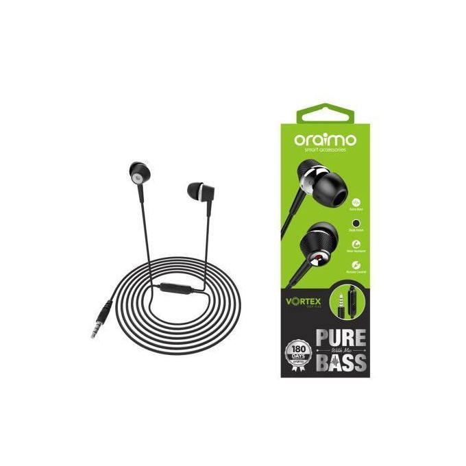 Oraimo Vortex OEP- E23 Pure Bass In-ear Earphones - BLACK