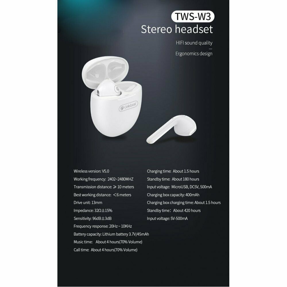 CELEBRAT Yison New Release True Wireless Stereo Headset TWS -W3