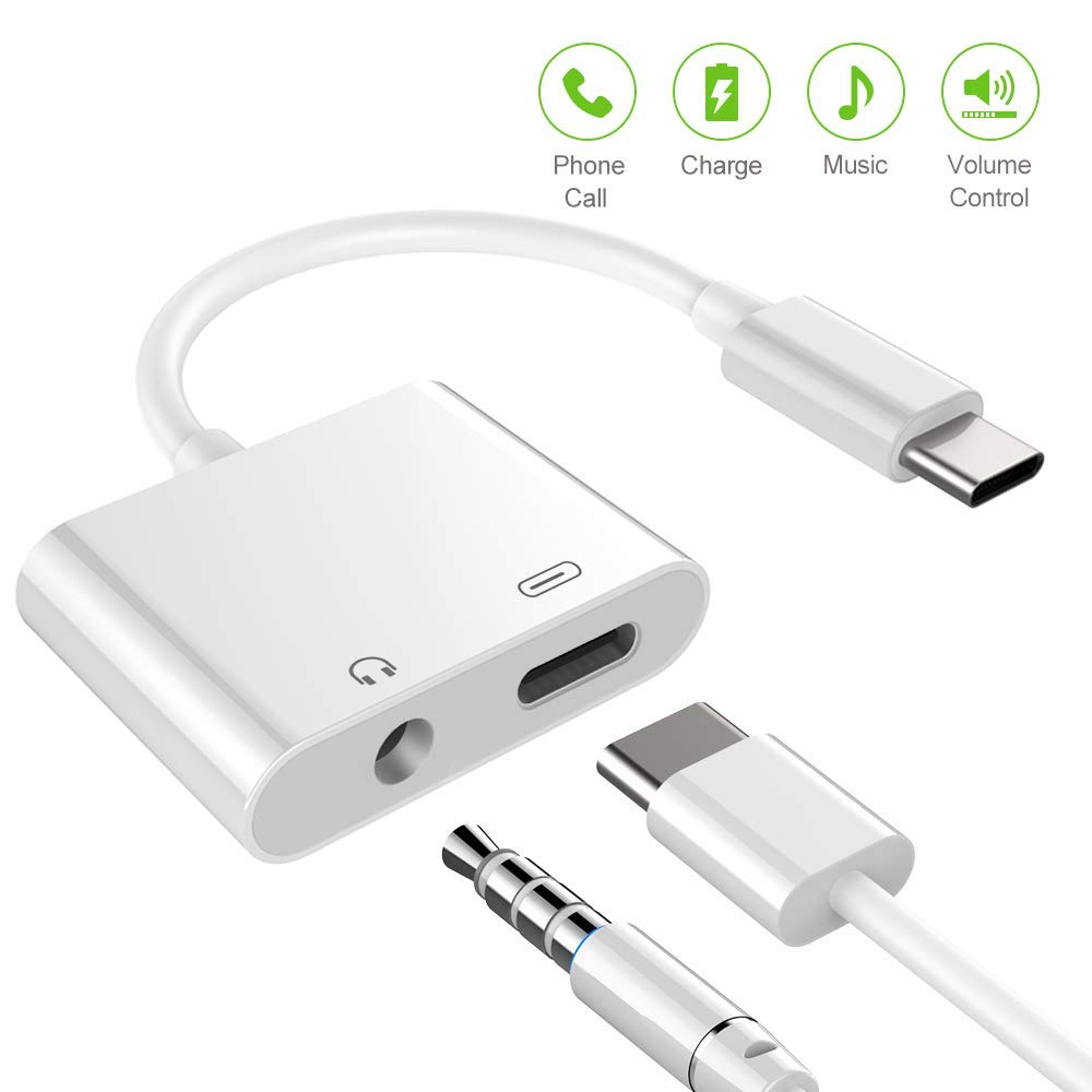 TYPE C Adapter &amp; Splitter, 2 In 1 Aux Headphone Jack Audio &amp; Charging Cable Adapter