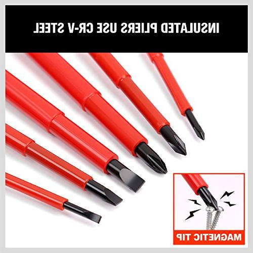 6 PCS 1000v Insulated Magnet Tip Electrician screwdriver Set