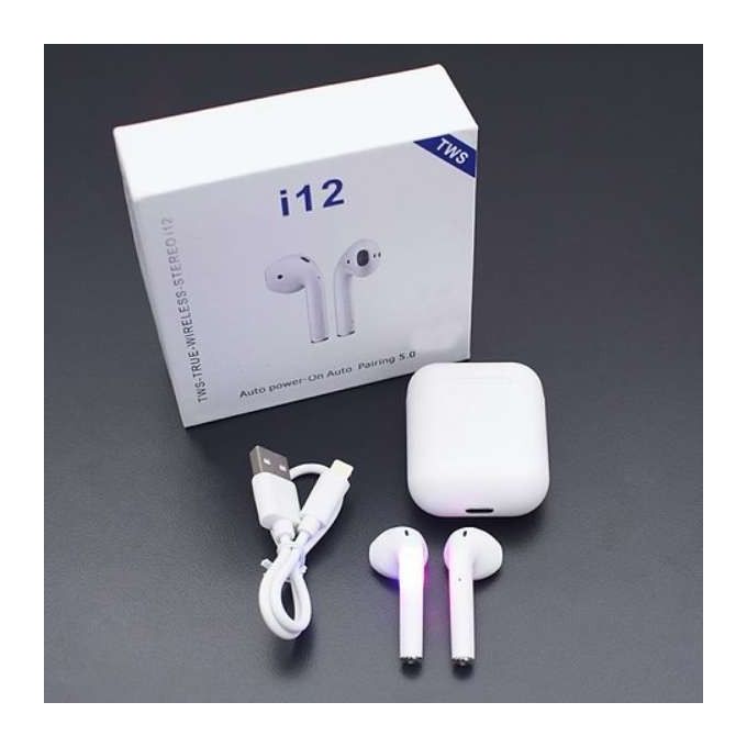 i12 TWS Bluetooth 5.0 Headset Sweatproof Sports Touch Earbuds