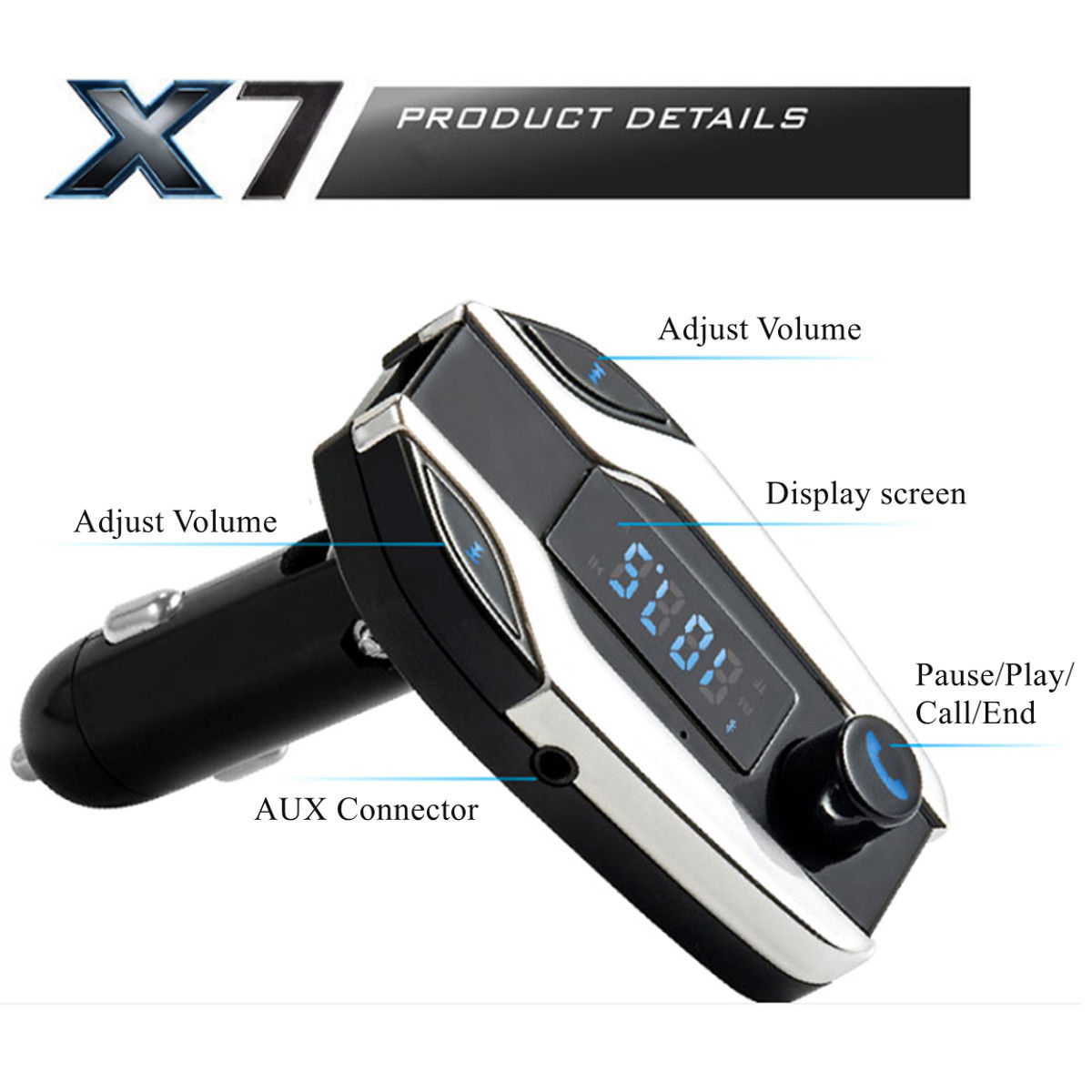 X7 Bluetooth Car Kit MP3 Player FM Transmitter MODULATOR