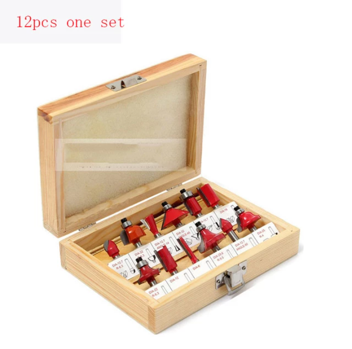 12pcs Milling Cutter Router Bit Set 8mm Wood Cutter Shank Mill Woodworking Engraving Cutting Tools