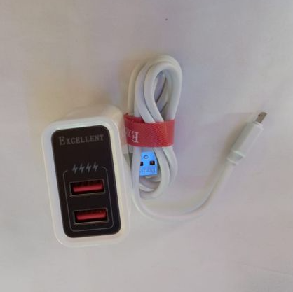 EXCELLENT 4X 2 USB port Fast Charger for smartphone