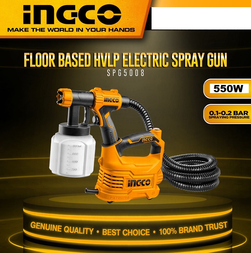 INGCO 550W Electric HVLP Paint Sprayer Gun  Portable Spray Machine