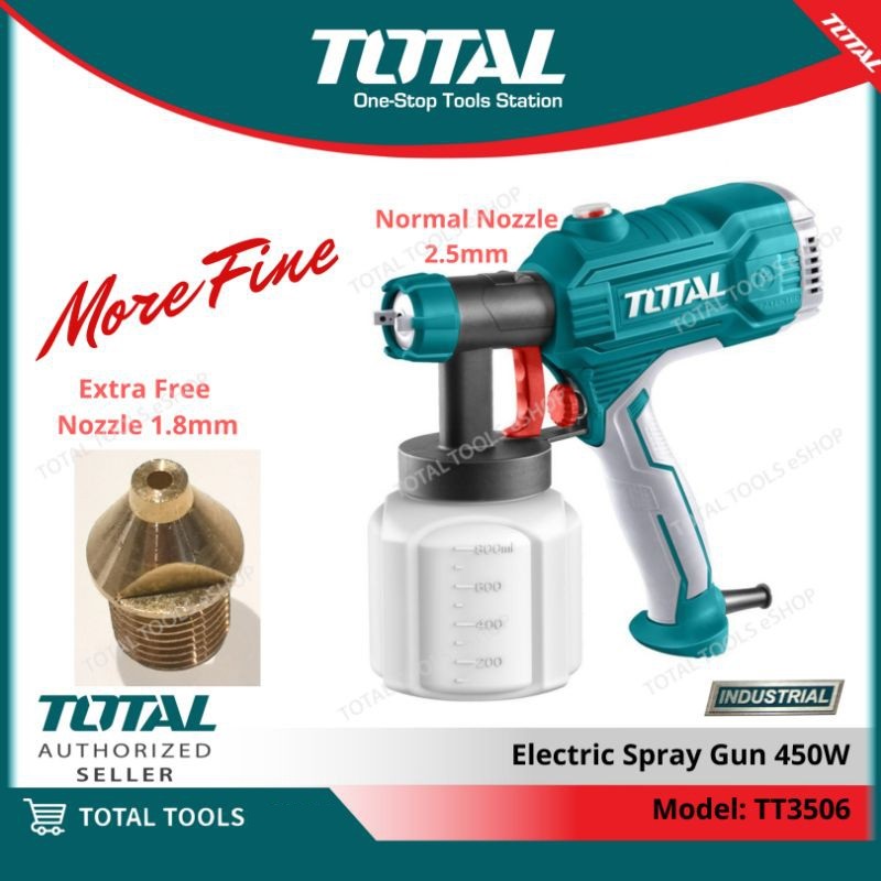 TOTAL 450W INDUSTRIAL ELECTRIC PAINT SPRAY GUN
