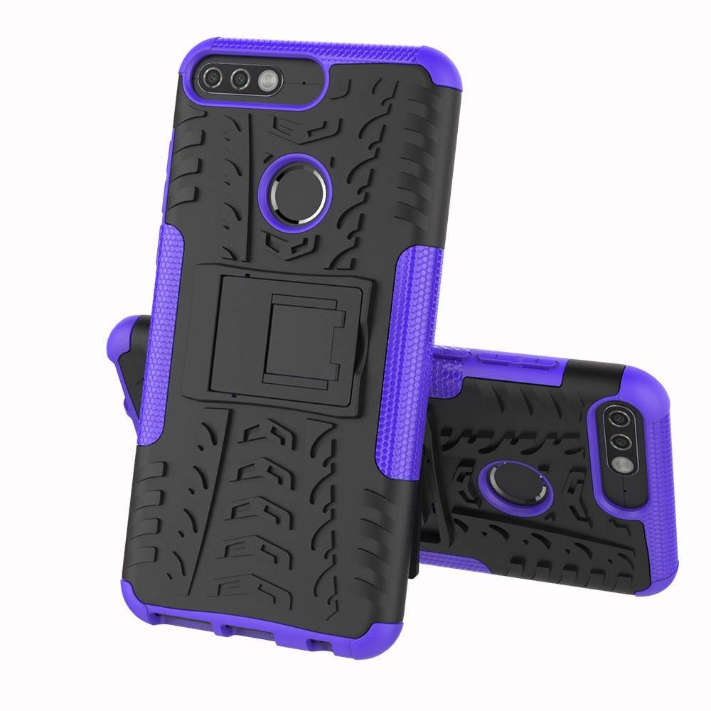 [Kind] Huawei Y7 Prime (2018) Case Shockproof with Kickstand TPU PC Phone Case Covers
