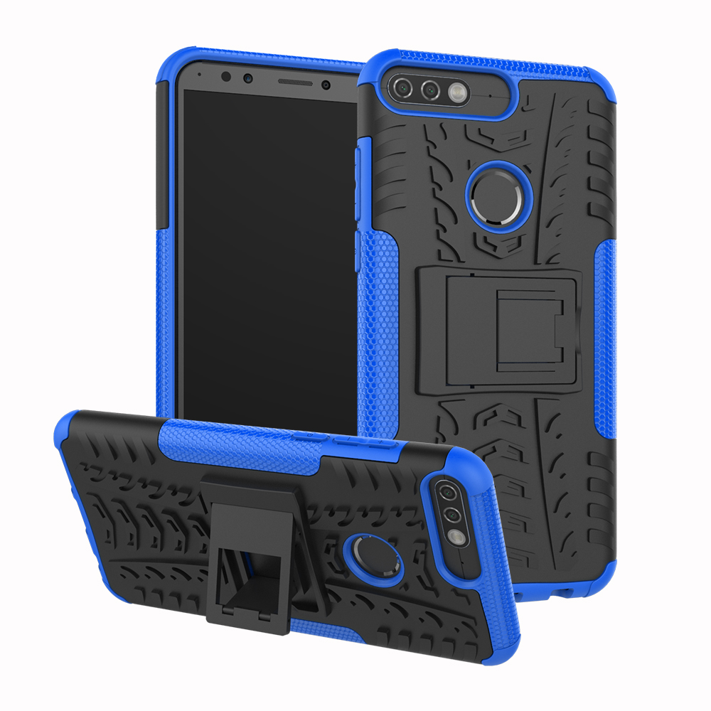 [Kind] Huawei Y7 Prime (2018) Case Shockproof with Kickstand TPU PC Phone Case Covers