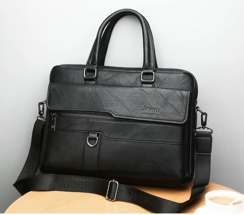 Briefcase Bags Men Leather Handbag Laptop Bag Portable Business Messenger Bag Luxury Shoulder Bag