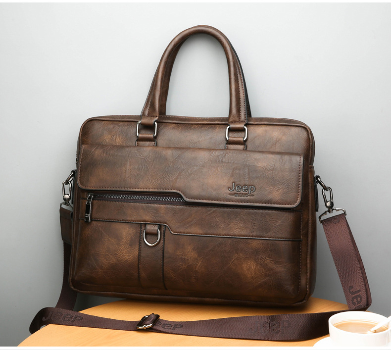 Briefcase Bags Men Leather Handbag Laptop Bag Portable Business Messenger Bag Luxury Shoulder Bag