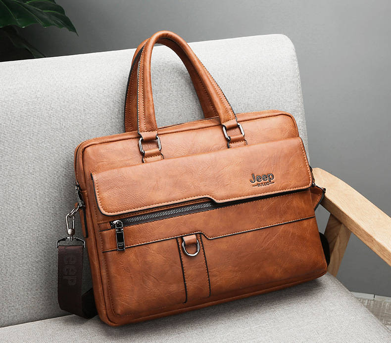 Briefcase Bags Men Leather Handbag Laptop Bag Portable Business Messenger Bag Luxury Shoulder Bag