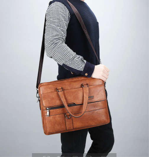 Briefcase Bags Men Leather Handbag Laptop Bag Portable Business Messenger Bag Luxury Shoulder Bag