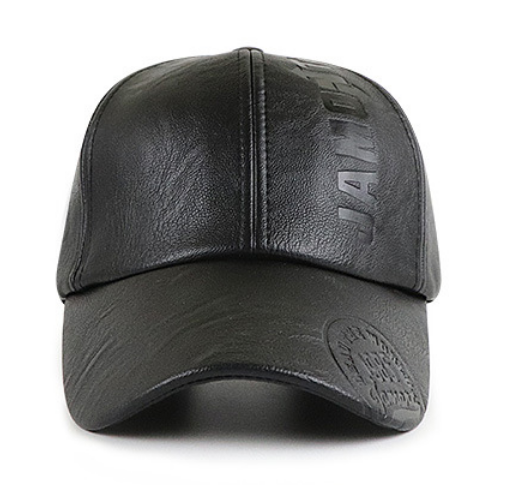 New Fashion Hats for Men PU Leather Baseball Cap Hip Hop Rap Embossing
