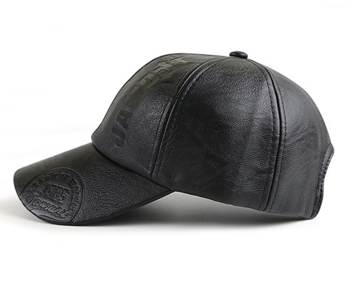 New Fashion Hats for Men PU Leather Baseball Cap Hip Hop Rap Embossing