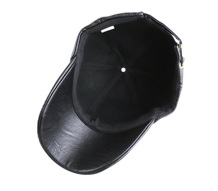 New Fashion Hats for Men PU Leather Baseball Cap Hip Hop Rap Embossing