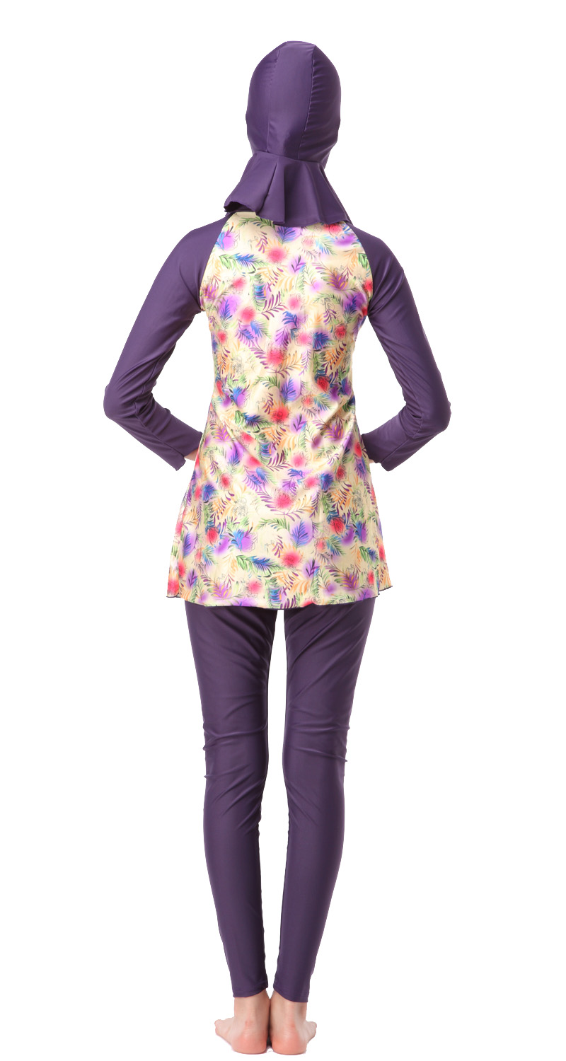 Women&apos;s Muslim swimsuit lady&apos;s a three-piece suit consists of cap, jacket and pant woman&apos;s swimwear