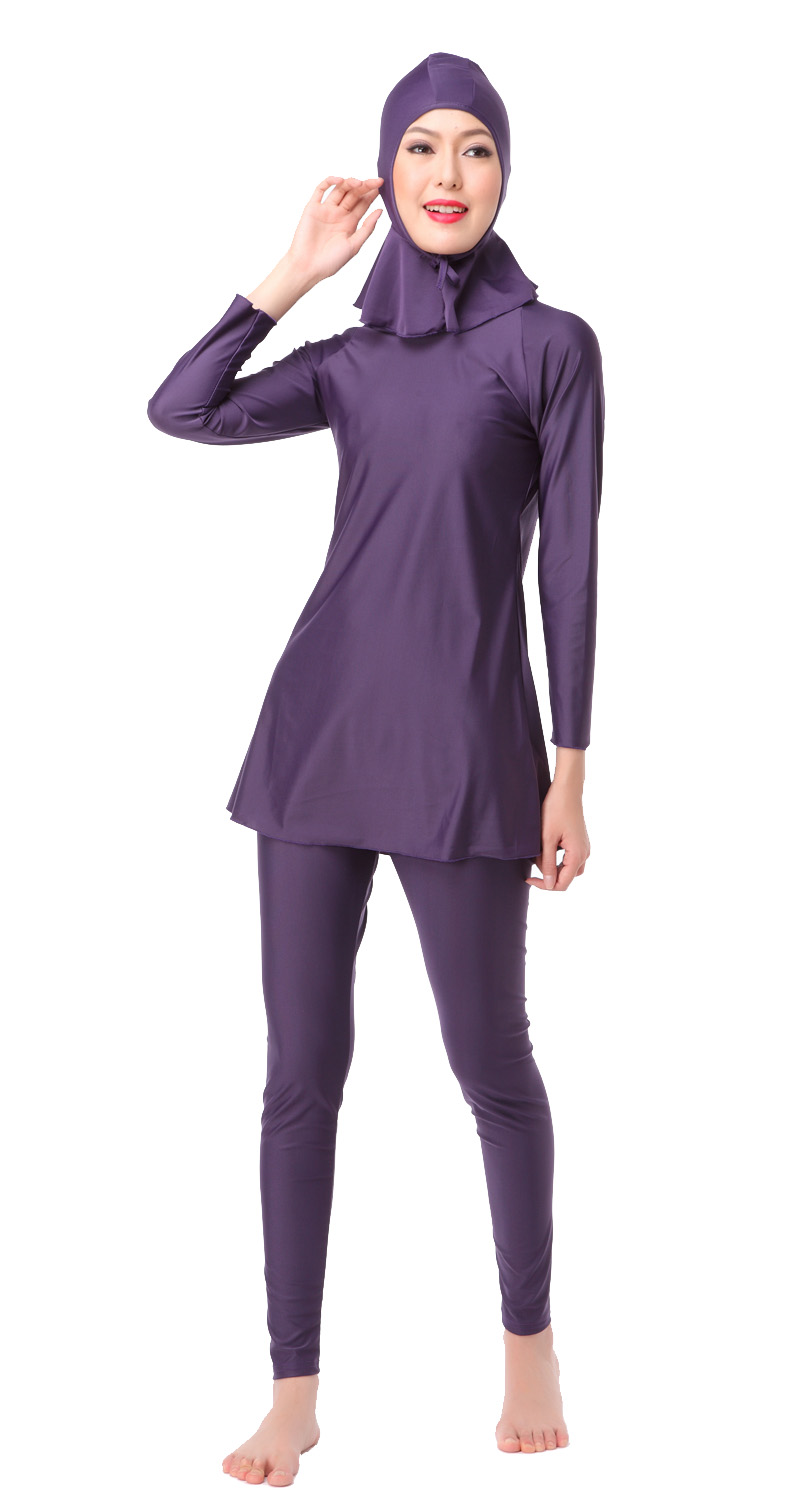 Women&apos;s Islamic swimsuit lady&apos;s a three-piece suit consists of cap, jacket and pant woman&apos;s swimwear