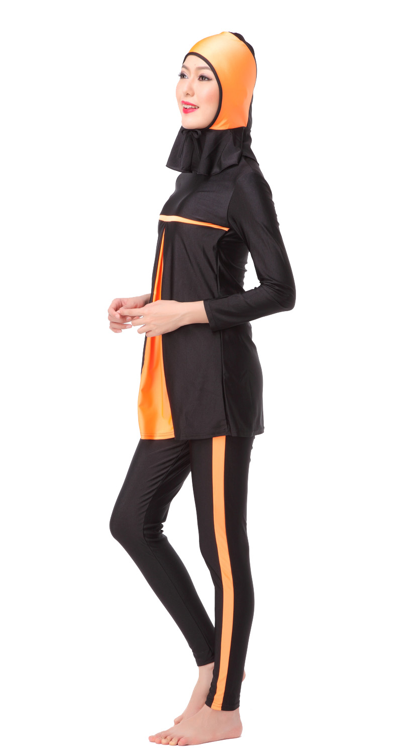 Women&apos;s Muslim swimsuit lady&apos;s a three-piece suit consists of cap, jacket and pant woman&apos;s swimwear