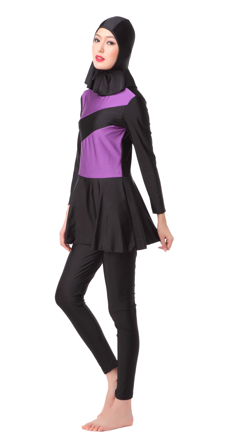 Women&apos;s Muslim swimsuit lady&apos;s a three-piece suit consists of cap, jacket and pant woman&apos;s swimwear