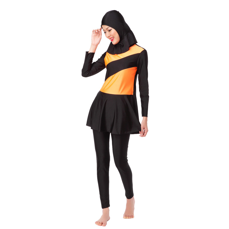 Women&apos;s Muslim swimsuit lady&apos;s a three-piece suit consists of cap, jacket and pant woman&apos;s swimwear