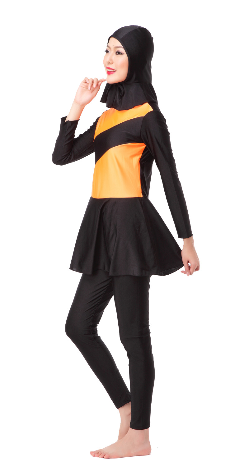 Women&apos;s Muslim swimsuit lady&apos;s a three-piece suit consists of cap, jacket and pant woman&apos;s swimwear