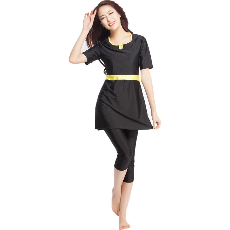 Women&apos;s Islamic Muslim swimsuit lady&apos;s a two-piece suit consists of jacket and pant woman&apos;s swimwear