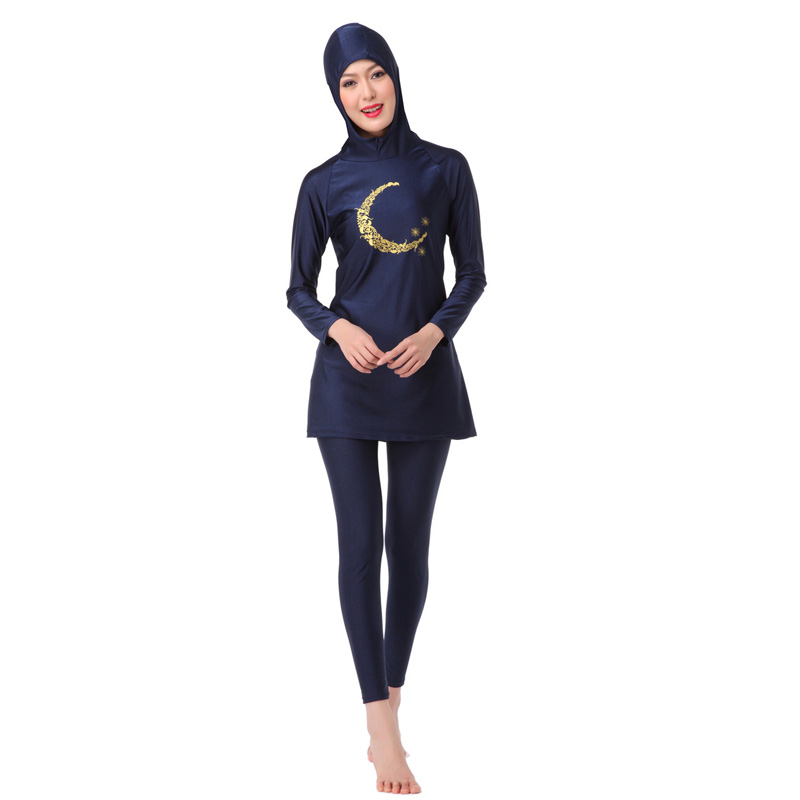 Women&apos;s Muslim swimsuit lady&apos;s A two-piece suit consists of cap and jacket together woman&apos;s swimwear