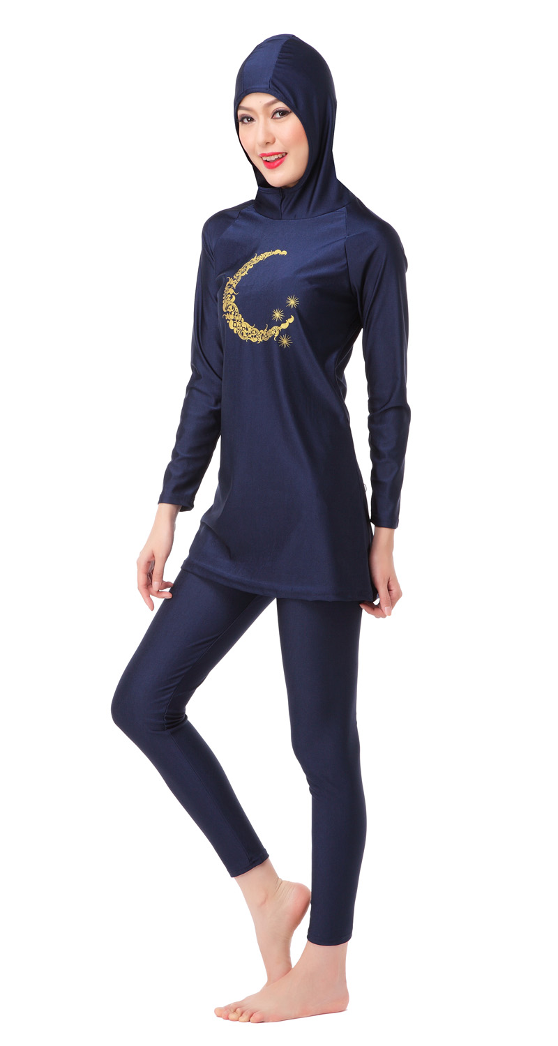 Women&apos;s Muslim swimsuit lady&apos;s A two-piece suit consists of cap and jacket together woman&apos;s swimwear