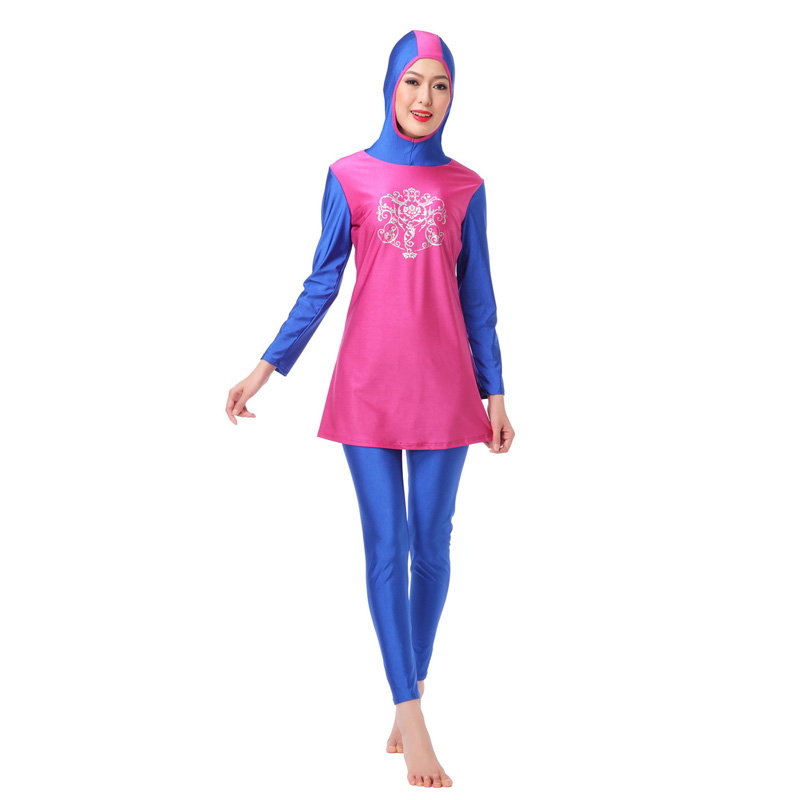Women&apos;s Muslim swimsuit lady&apos;s A two-piece suit consists of cap and jacket together,pant.