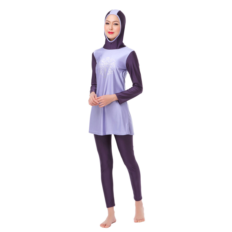 Women&apos;s Muslim swimsuit lady&apos;s A two-piece suit consists of cap and jacket together,pant.
